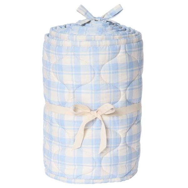 Bed Bumper - Plaid Sky Blue