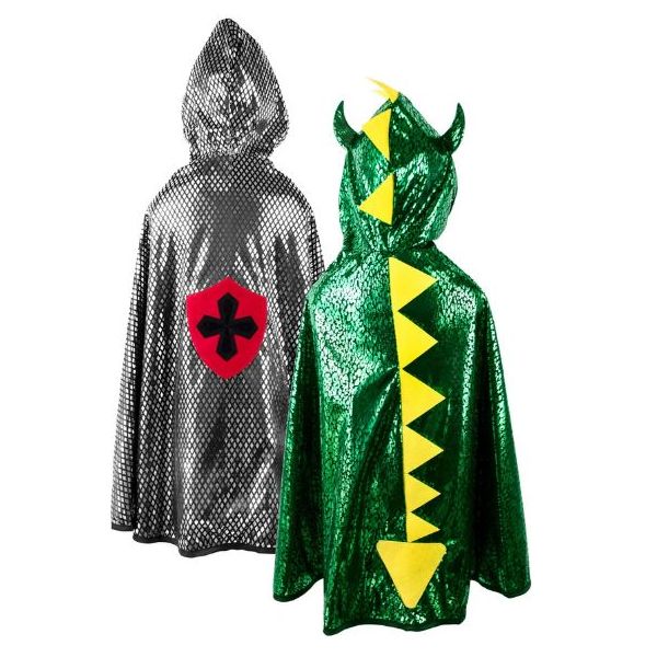 Cape de Dragon / Chevalier réversible - Éclair - 4-6 ans (104-116 cm)