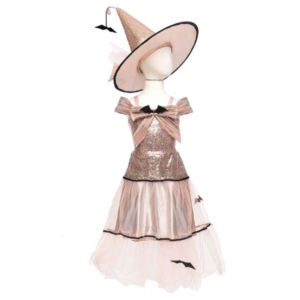Déguisement Robe & Chapeau de Sorcière Glam - Rose