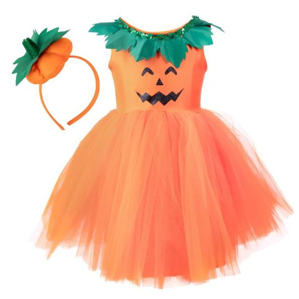 Déguisement robe de Princesse Citrouille & Coiffe