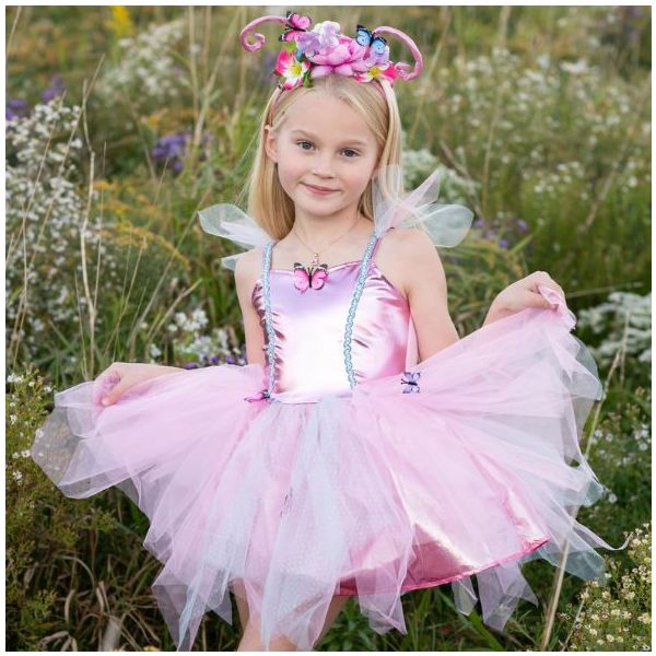 Déguisement robe de Papillon Woodland & Coiffe - Rose - 4-6 ans (104-116 cm)