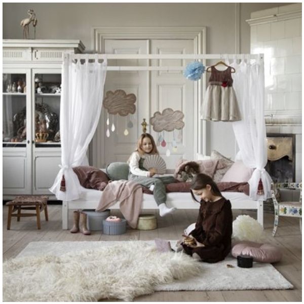 Eco Dream Four Poster Convertible Bed - 90 x 200 cm - White