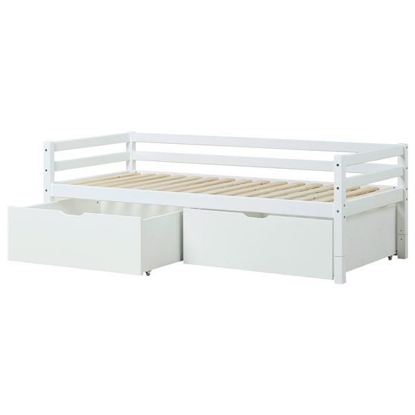 Lit banquette évolutif avec 2 tiroirs de rangement Eco Dream 90 x 200 cm - Blanc