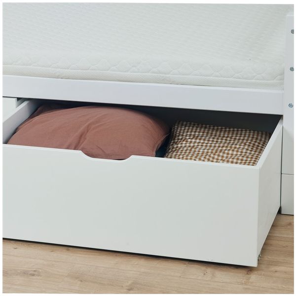 Lit banquette évolutif avec 2 tiroirs de rangement Eco Dream 90 x 200 cm - Blanc