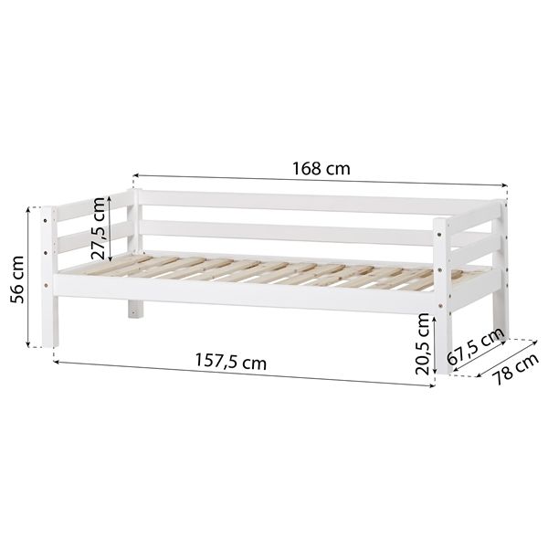 Eco Dream Convertible Junior Day Bed 70 x 160 cm - White