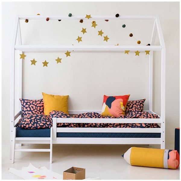 Lit cabane évolutif avec échelle Eco Dream 90 x 200 cm - Blanc