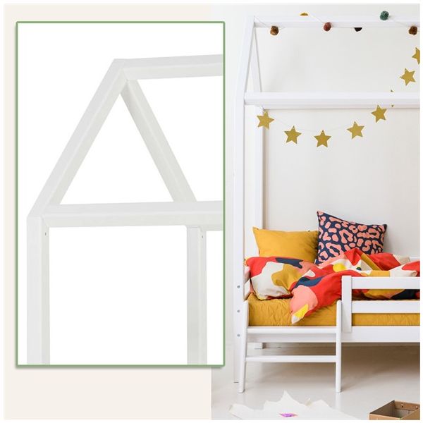 Lit cabane évolutif avec échelle Eco Dream 90 x 200 cm - Blanc