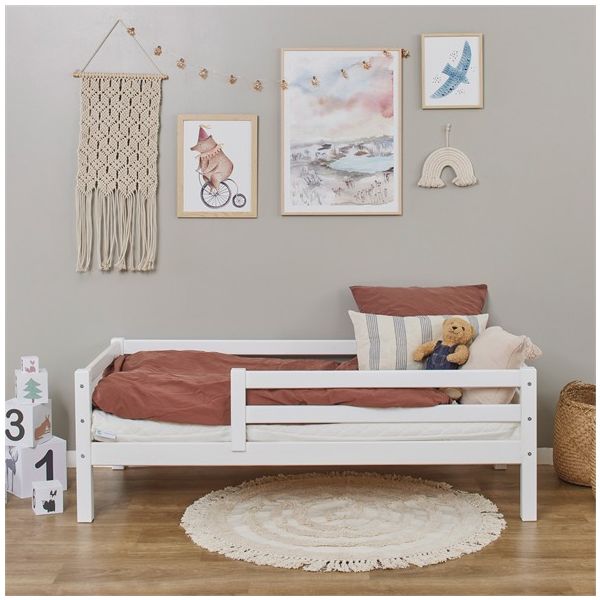 Lit junior avec barrière de sécurité 3/4 Eco Dream 70 x 160 cm - Blanc