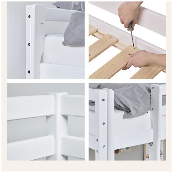 Low Convertible Loft Bed (H 145 cm) Eco Dream 90 x 200 cm - White
