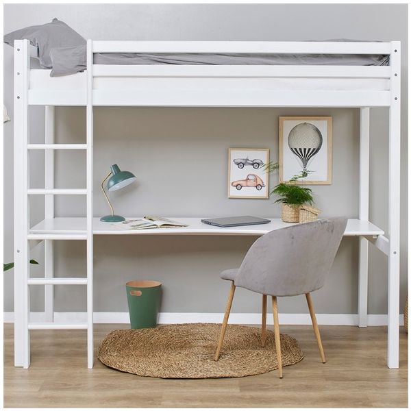 Eco Dream Convertible Loft Bed with Desk 90 x 200 cm - White