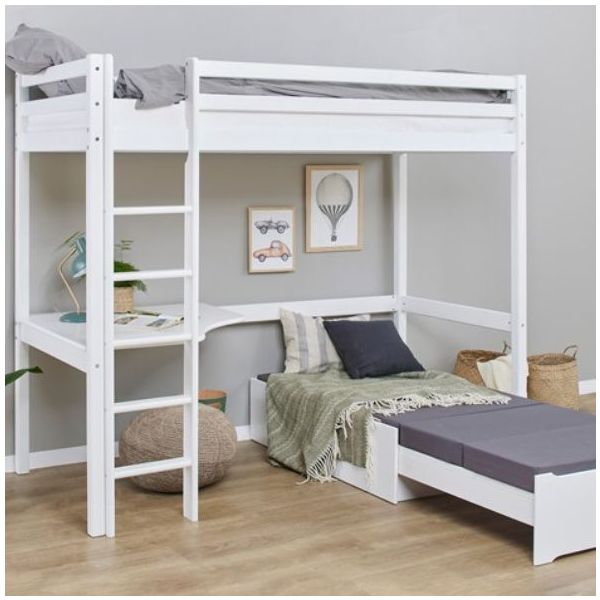 Lit mezzanine évolutif avec bureau & canapé Eco Dream Mega 90 x 200 cm - Blanc