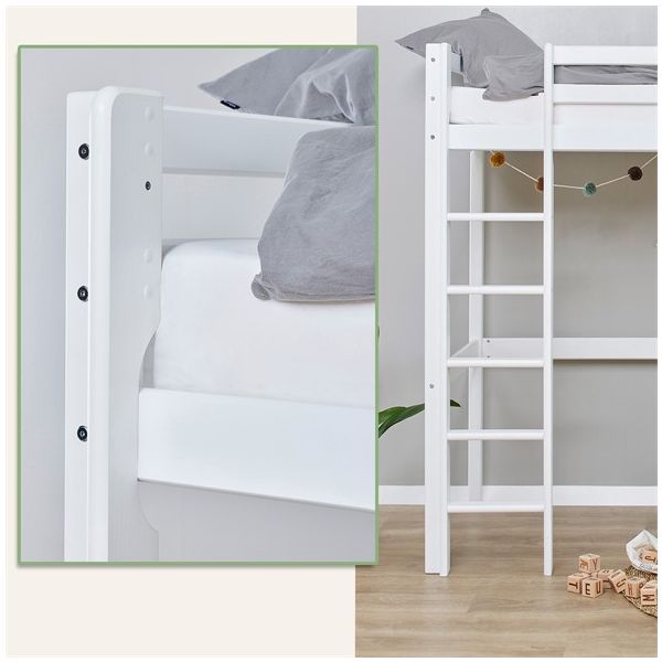 High Convertible Loft Bed (H 177 cm) Eco Dream 90 x 200 cm - White