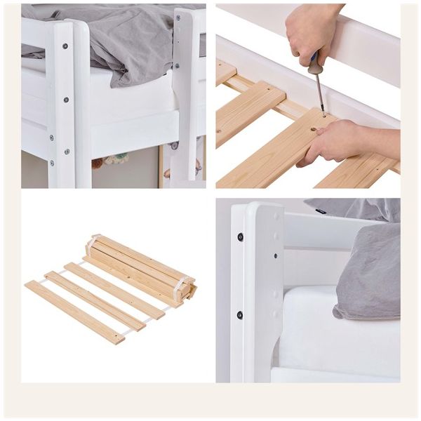 High Convertible Loft Bed (H 177 cm) Eco Dream 90 x 200 cm - White