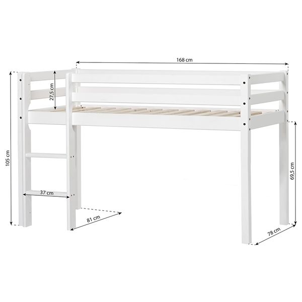 Eco Dream Mid-high Convertible Bed 70 x 160 cm - White