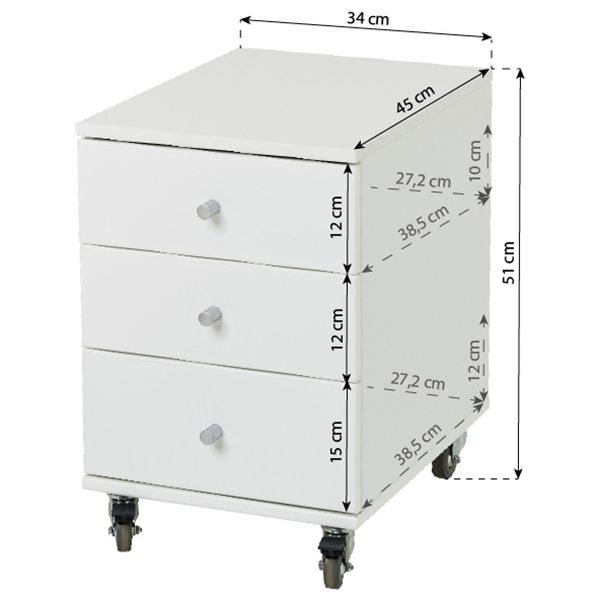 Eco Dream Convertible Mid-High Bed with Desk & Drawers 90 x 200 cm – White