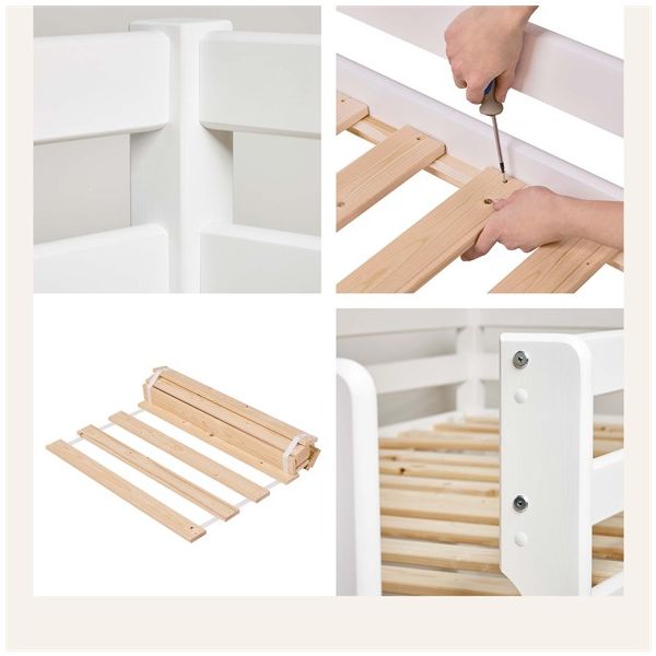 Lit mi-hauteur évolutif (H 105 cm) Eco Dream 70 x 160 cm - Blanc