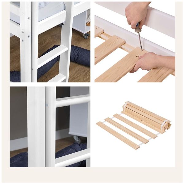 Lit mi-hauteur évolutif (H 105 cm) Eco Dream 90 x 200 cm - Blanc