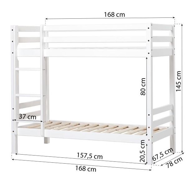 Eco Dream Bunk bed 70 x 160 cm - White