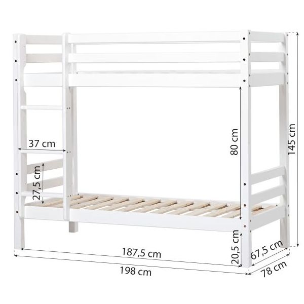 Eco Dream Bunk bed 70 x 190 cm - White