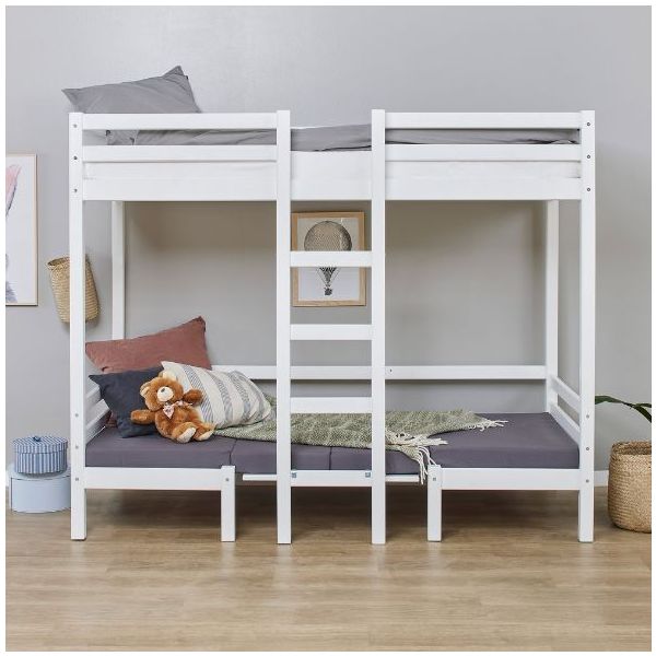 Matelas en 4 parties pour lit superposé Eco Dream Jumbo 90 x 200 cm - Gris