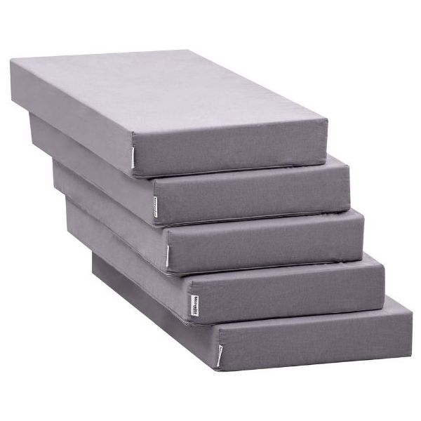 Matelas en 5 parties pour lit mezzanine évolutif avec bureau & canapé Eco Dream Mega 90 x 200 cm - Gris
