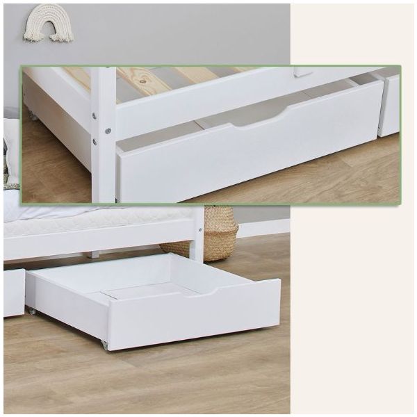 Set de 2 tiroirs de rangement pour lits Eco Dream, Eco Comfort & Eco Luxury 70 x 160 - Blanc