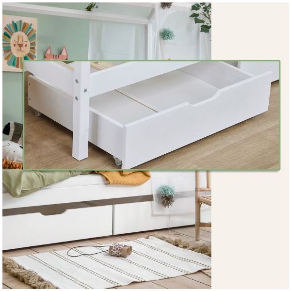 Set de 2 tiroirs de rangement pour lits Eco Dream, Eco Comfort & Eco Luxury 70 x 160 - Blanc