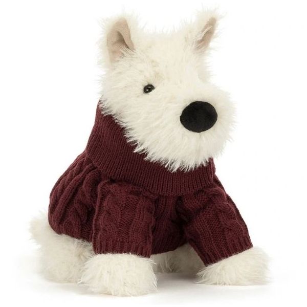 Peluche Chien Scottie Munro en Pull d’Hiver (25 cm)