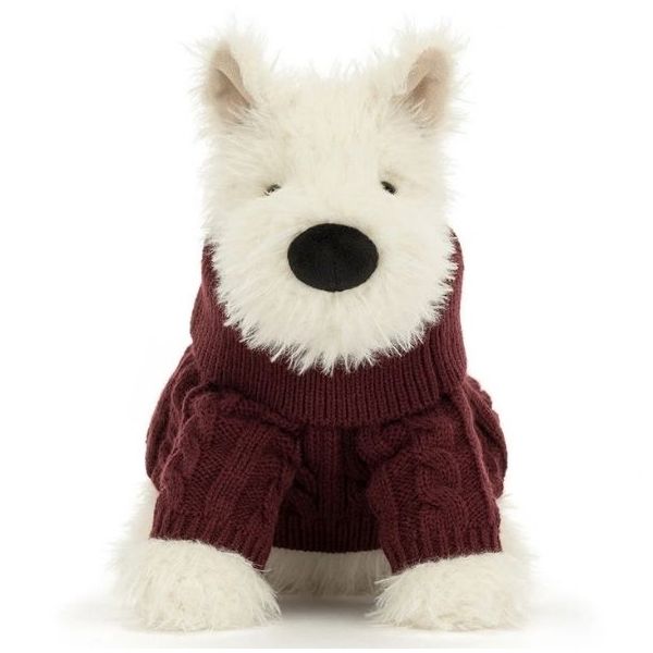 Peluche Chien Scottie Munro en Pull d’Hiver (25 cm)