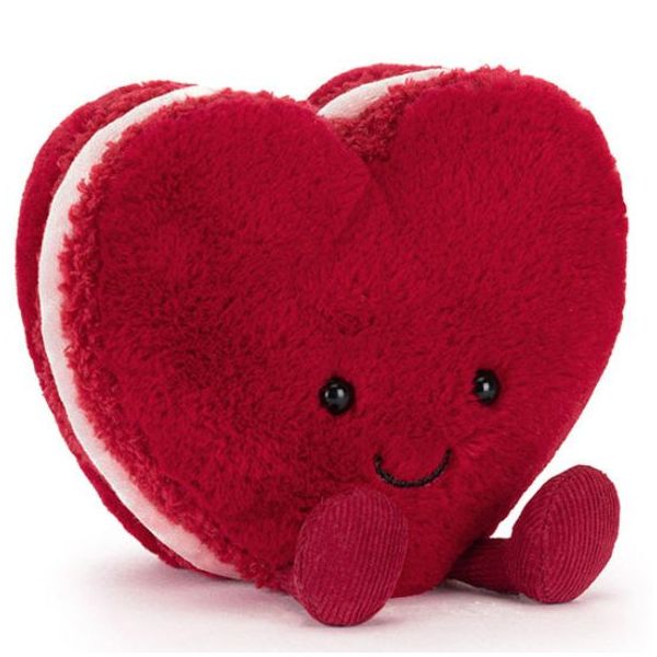 Plüschtier Makronen in Herzform Rot Arlette (13 cm)