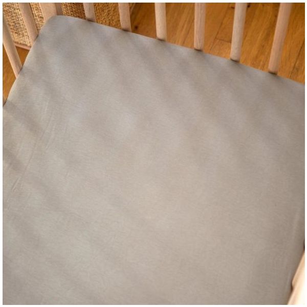 Drap Housse Coton Bio - 70 x 140 - Greige