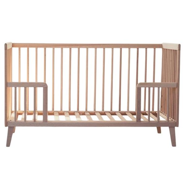 Lit bébé évolutif au sol Turia 70 x 140 cm - Hêtre