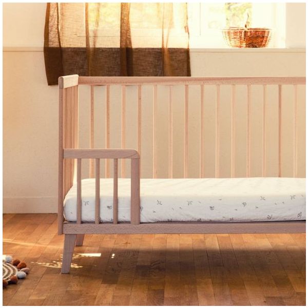 Lit bébé évolutif au sol Turia 70 x 140 cm - Hêtre