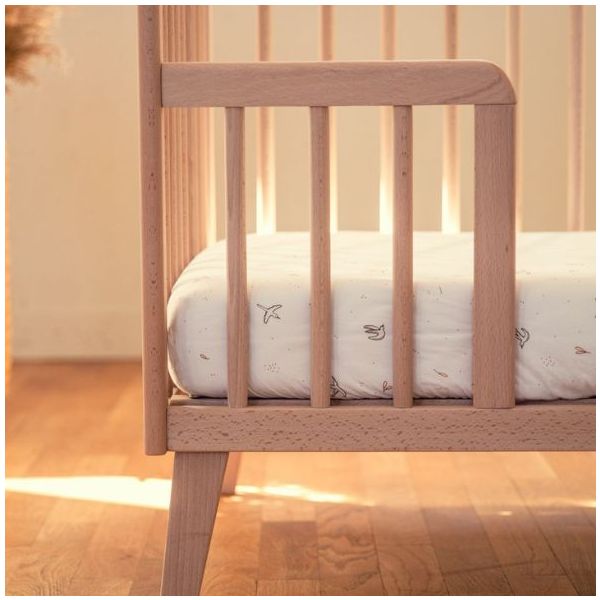 Lit bébé évolutif au sol Turia 70 x 140 cm - Hêtre