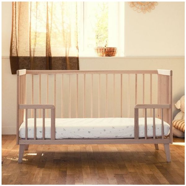 Lit bébé évolutif au sol Turia 70 x 140 cm - Hêtre