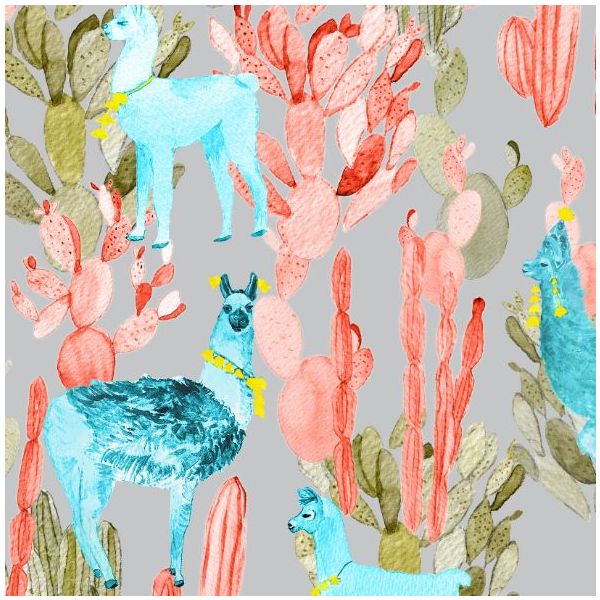 Papier Peint Altiplano - Corail / Gris Clair
