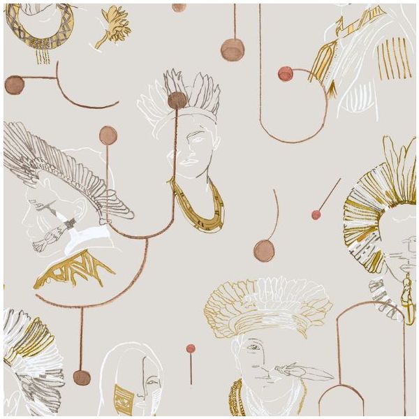 Papier Peint Constellations & Indiens Cinco - Beige