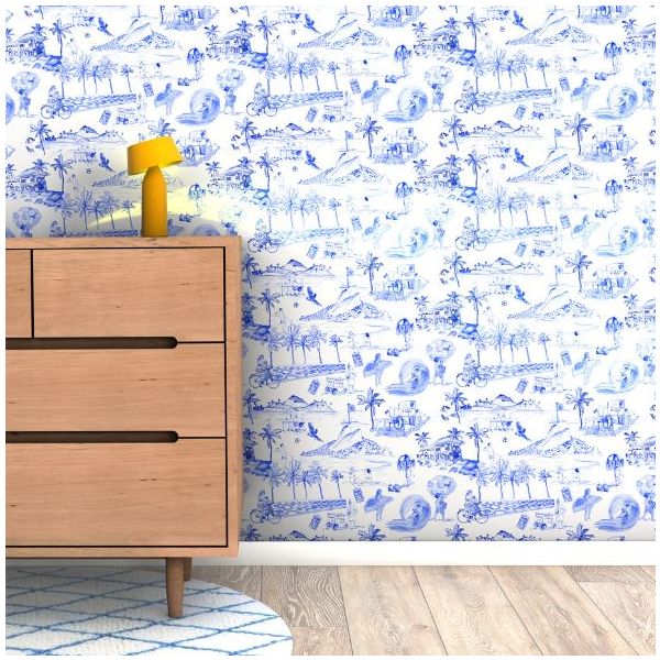 Papier Peint Ipanema - Bleu
