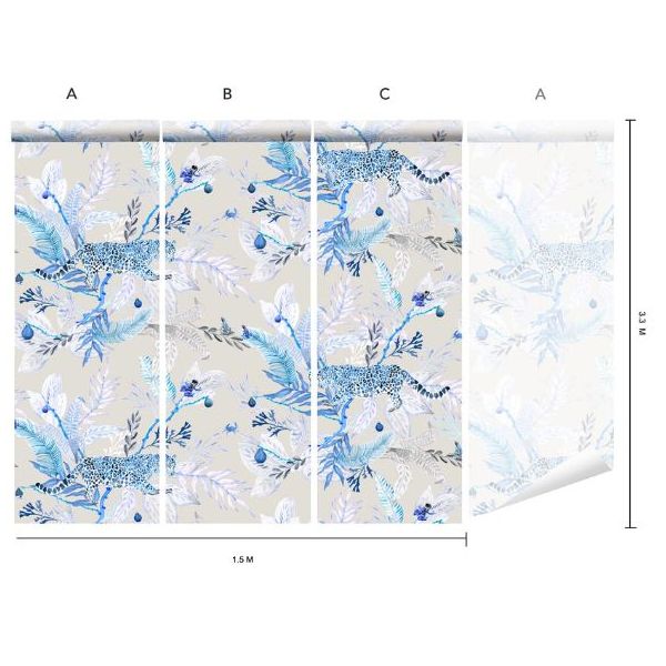 Papier Peint Orilla - Bleu
