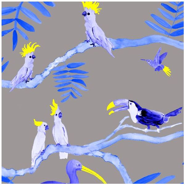 Papier Peint Pantanal - Bleu / Jaune