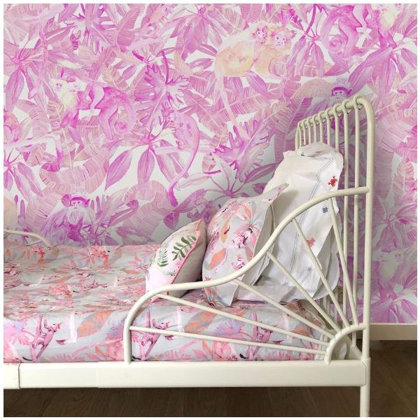 Papier Peint Tribu - Rose Clair