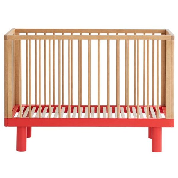 Nox Convertible Crib 60 x 120 cm - Natural / Red