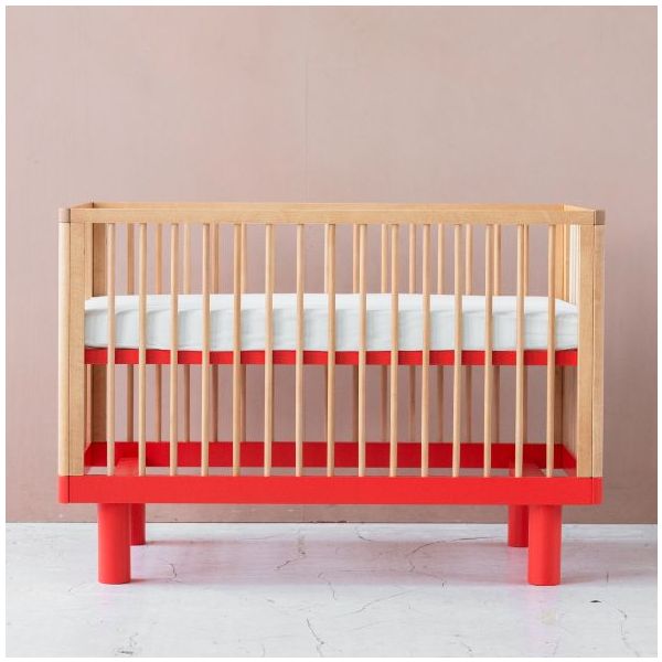 Nox Convertible Crib 60 x 120 cm - Natural / Red