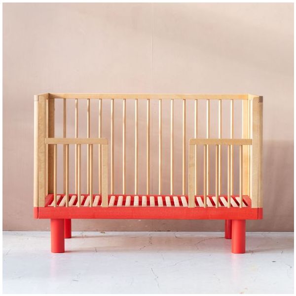 Nox Convertible Crib 60 x 120 cm - Natural / Red