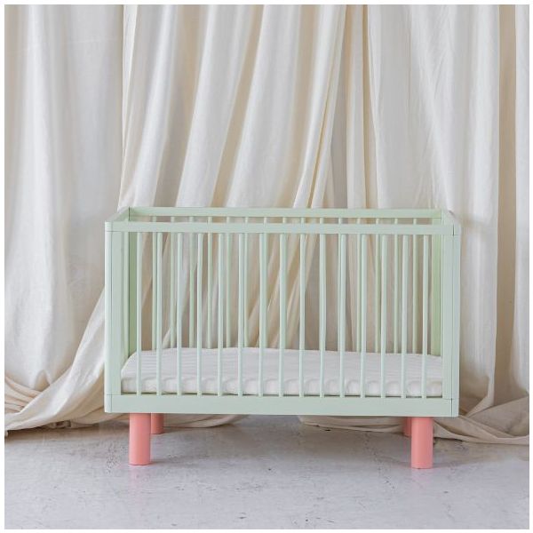 Mitwachsendes Babybett Nox 60 x 120 cm - Pistazie / Rosa