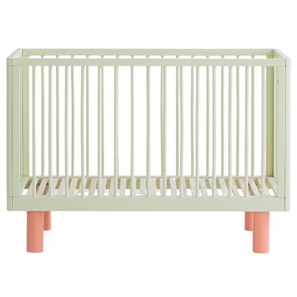 Mitwachsendes Babybett Nox 60 x 120 cm - Pistazie / Rosa