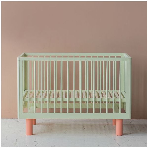 Mitwachsendes Babybett Nox 60 x 120 cm - Pistazie / Rosa