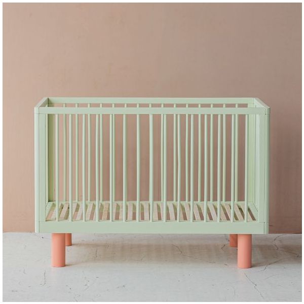 Mitwachsendes Babybett Nox 60 x 120 cm - Pistazie / Rosa