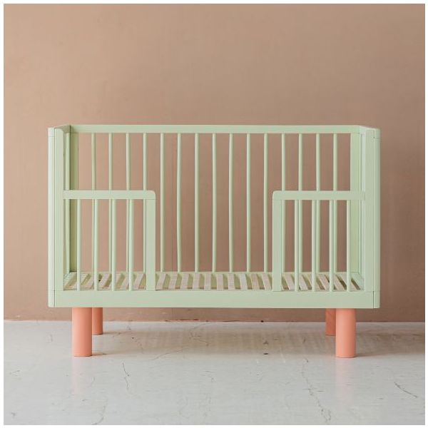 Mitwachsendes Babybett Nox 60 x 120 cm - Pistazie / Rosa