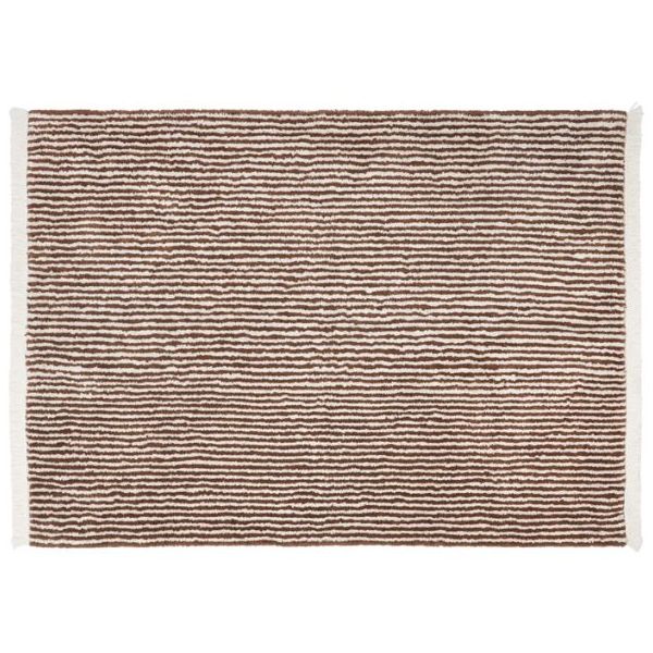 Washable Brown Stripes Rug - 160 x 200 cm